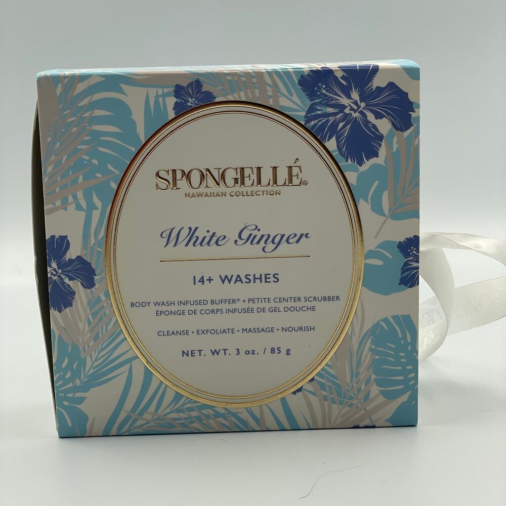 Spongellé White Ginger Hawaiian Body Wash Infused Buffer Kukui Nut Oil Vegan 14+